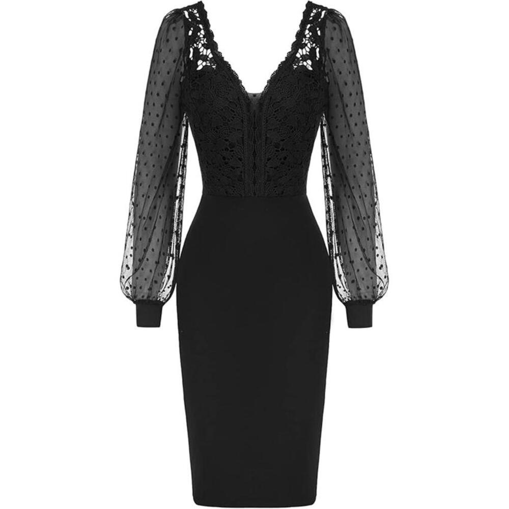 Black Lace Grace Karin Midi Dress